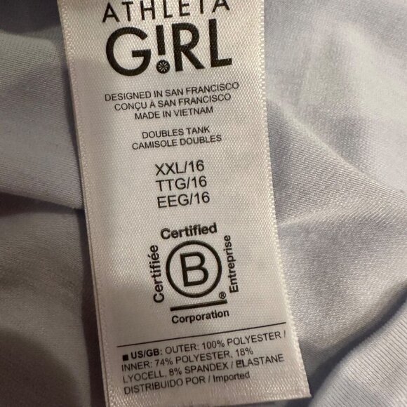 Athleta Girl Blue XXL/16 Doubles Tank Camisole With Back Slit & Layered Hem - Picture 4 of 4